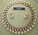 18k Gold Diamond Pigne BULGARI Necklace and Earrings