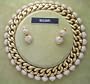 18k Gold Diamond Pigne BULGARI Necklace and Earrings