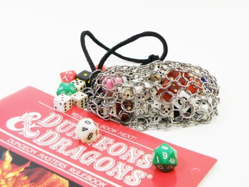 Tangled Metal: Large Stainless Steel Chainmail Dice Bag Pouch (Purse)