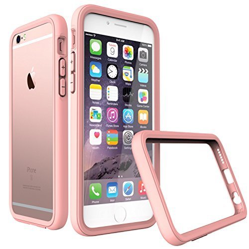 iPhone 6s Plus Case [Shell Pink] RhinoShield CrashGuard Bumper [11 Ft Drop Tested] No Bulk [EggDrop Technology] Thin Lightweight Protection [Includes Back Transparent Skin] Also fits iPhone 6 Plus