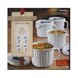 Corningware French White 8 Piece Mug Set Include Lids by