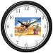 Moses & Hebrews wander the Sinai Desert for Forty Years - Biblical or Bible Religious Themes Wall Clock by WatchBuddy Timepieces (Black Frame)