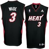 Adidas Miami Heat #3 Dwayne Wade Black Replica Basketball Jersey