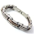 Two Tone Stainless Steel Curve Bracelet Fashion Jewelry -- Unisex
