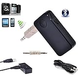 Leegoal Portable A2DP Wireless Bluetooth 3.0 Handsfree Car Home Audio Music Streaming Receiver Adapter with 3.5 mm Stereo Output,Black