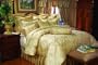 8pc Southern Textiles Legacy Gold Tone on Tone King Bedding Bed in a Bag Comforter Set