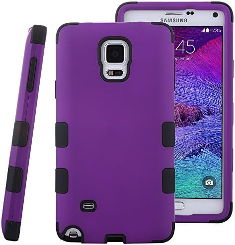 Note 4 Case, ULAK Case for Samsung Galaxy Note 4 Heavy Duty Hybrid 3 Layer Rugged Hard Case Silicone Shell Inside Cover for Note 4 with Screen Protector and Stylus (Purple+Black)