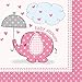Pink Elephant Girl Baby Shower Cocktail Napkins, 16ct