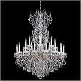 IMAGE OF Schonbek 3662-23SH New Orleans 24 Light Large Foyer Chandelier in Etruscan Gold with Swarovski Strass Silver Shade crystal