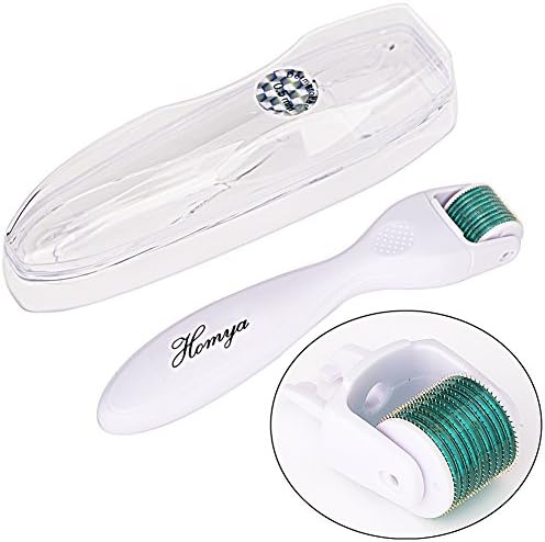 Homya Titanium Alloy Micro Derma Roller Needle Count 600 Needles for Face and Body Wrinkles, Fine Lines, Blackheads, Acne Scars, Enlarged Pores, Cellulite Removal 1.0 mm Needle Length Skin Care Therapy Dermatology Valentine's Day Gift