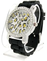 287d 08 Cheetah Print Watch Black Yellow