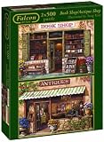 Falcon De Luxe - Scenery Collection - Book / Antique Shop 2 x 500 Piece Jigsaw Puzzles in a Box