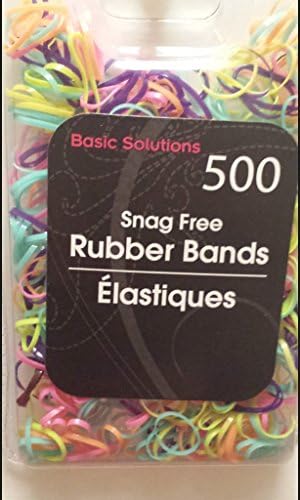 1000 Snag Free Rubber Bands - Bundle Pack of 500 Multi Color and 500 Blue Rubberbands