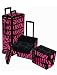 4 in 1 Pink Zebra Rolling Makeup Case