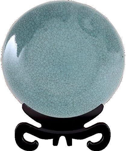 Home decor. Porcelain Round Plate. Dimension: 18"D. Pattern: Celadon Basin.