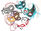Mardi Gras Party Pack Kit Mask Set Includes 5 Different Masquerade Fantasy Masks