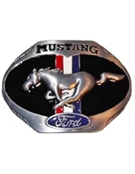 Single Detail Page Misc: FORD MUSTANG Logo Enamel Finish Metal BELT BUCKLE