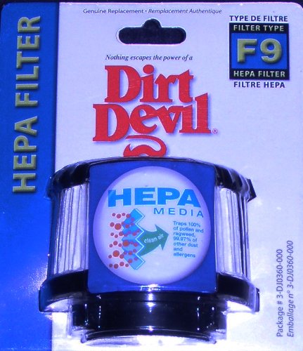 Genuine Dirt Devil Type F9 HEPA Filter, Fits Dirt Devil Classic and Purpose for Pets Hand Vacuums