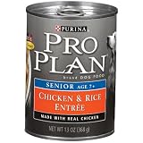 Pro Plan Canned Dog Food, Senior Chicken and Rice Entrée Morsels in Gravy (Pack of 12 13...