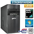 #4201 USB 3.0, Windows7 Professional 64Bit, STROM SPAR Office / Multimedia COMPUTER Eco-Tec PC 80PLUS, Super Silent BeQuiet 300W Netzteil mit 80Plus Zertifizierung , Triple-Core! AMD Athlon2 X3 460 (3x3.4GHz) +Arctic Alpine64Pro L�fter, 500GB SATA II, Crucial 8GB DDR3, MSI 880GMA-E35(FX) AM3+ Mainboard, AMD Grafik HD4250 mit HDMI/DVI, DVD-Brenner, CardReader, 7.1 Sound, GigabitLAN