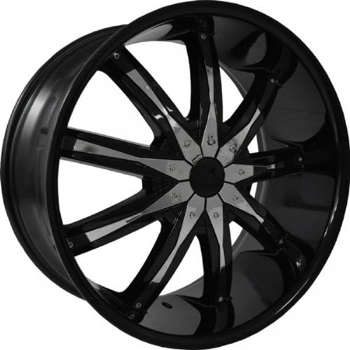 SET OF 22" DCENTI DW29 5X108/115 BLACK RIMS WITH LIONHART TIRES 255/30/22