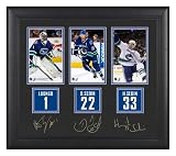 Vancouver Canucks Framed Photographs - Roberto Luongo, Daniel Sedin, Henrik Sedin, Facsimile Signatures, Jersey Back Replica Miniatures