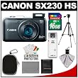 Canon PowerShot SX230 HS Digital Camera (Black) with 16GB Card + Battery + Case + Tripod + Accessory Kit Canon PowerShot SX230 HS Digital Camera (Black) with 16GB Card + Battery + Case + Tripod + Accessory Kit
