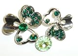 Silverplated 3 Leaf Clovers Pin