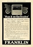 1908 Ad H. H. Franklin Antique Automobile Weight Scale - Original Print Ad