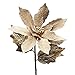 Factory Direct Craft Sparkling Gold Artificial Poinsettia Stems for Indoor Decor - 3 Picks