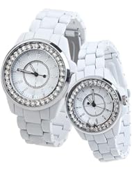 Orient Idea Ori-0343E All Stainless Steel Wrist Quartz Watch Timepiece with Round Case for Couples Lovers - White