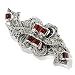 Sterling Silver Garnet & Marcasite Pin