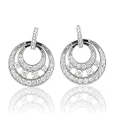 51ntfKshbRL. SL160  14k White Gold Circle Disc Drop Diamond Earrings (GH, SI I, 1.44 carat)