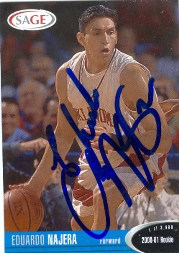 Eduardo Najera autographed Basketball Card (Oklahoma)
