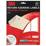 51ntj6BI2XL. SL160  3M Permanent Adhesive Return Address Labels, 1/2 X 1 3/4  Inches White, Laser, 2000 labels per pack