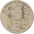 Horn Look Acrylic Ivory Color Laguiole Verdier Heavy Duty Cheese Set with Round Map of France Board