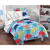 Dinosaur Prints Multicolor 5 Piece Twin Comforter Set