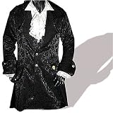 Gothic Mittelalter Gehrock, Jacquard(Brokat), schwarz, Gr��en S - XXXL