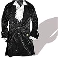 Gothic Mittelalter Gehrock, Jacquard(Brokat), schwarz, Gr��en S - XXXL