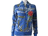 Ed Hardy by Christian Audigier Womens Small Rose Zip Up Hoodie