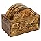 Icrafts Wooden Coasters Set of 4 Drink Coaster for Tea Cups Coffee Mugs Wine (design6)