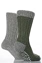 Mens 2 Pair Totes Naturals Wool Blend Slipper Socks