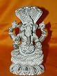 Seated Maruti Ganapati Idol on Lotus Base Nagas Stone Sculpture 8 Inch