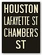 Houston/LaFayette St/Chambers St by Winter Works 12"x9" Art Print Poster
