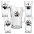 Edmonton Oilers NHL 4pc Pint Ale Glass & 60oz Pitcher Set - Primary Logo by Great American Products