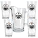 Edmonton Oilers NHL 4pc Pint Ale Glass & 60oz Pitcher Set - Primary Logo
