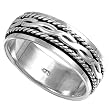 Sterling Silver Ring - Spinner - 8mm Band Width - Sizes: 8-13