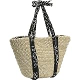 Straw Studios Cornhusk Fabric Handle Tote