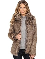 Apparel: Brigitte Bailey Womens Karrie Faux Fur Jacket Brown Multi Outerwear LG