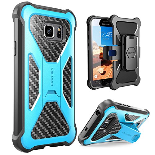 Galaxy S7 Active Case, i-Blason Prime Samsung Galaxy S7 Active 2016 Release [Heavy Duty] [Dual Layer] Holster Cover case with [Locking Belt Swivel Clip]/*NOT COMPATIBLE with Galaxy S7* (Blue)